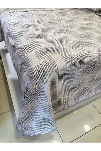 ŞENER HOME Lilac Delta Patterned 200x240 Cm Double Single Pique Printed Poster