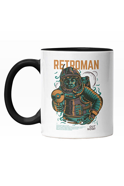 StoryGift Romania Cana Cu Text In Engleza RetroMan, Barbat IN Costum De astro...