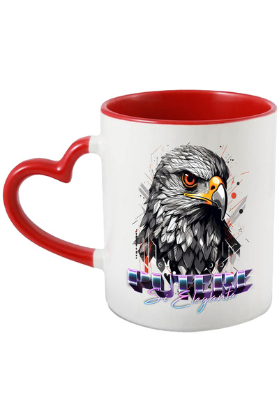 StoryGift Romania Cana Cu Mesaj Putere Si Eleganta, Cap De Vultur, Geometric,...