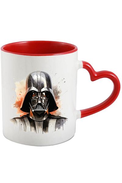StoryGift Romania Cana Cu Darth Vader, SF, Star Wars, Costum, Anakin Skywalker, Multicolor 330 ml,, Cu Maner Inim