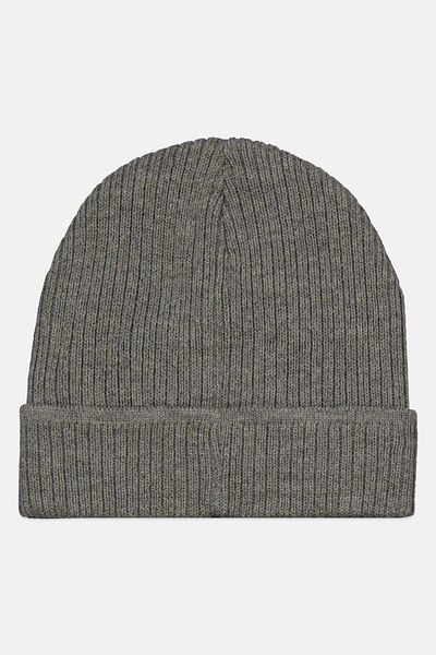 Lyle & Scott Men Ribbed Beanie, Grey