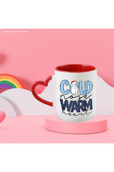 StoryGift Romania Snowman mug with the message "Cold nose, warm heart", cold nose, warm heart, , With ,STG