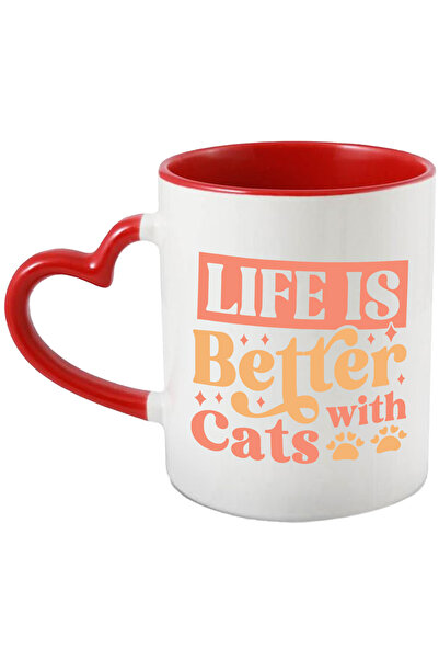 StoryGift Romania Cana cu labute si mesajul in engleza "Life is better with c...