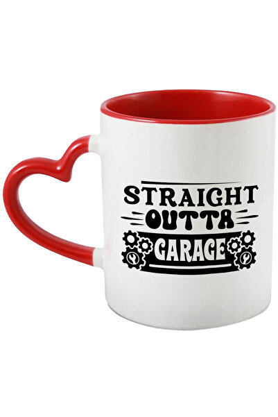 StoryGift Romania Cana cu mesajul "Straight outta garage" - tocmai ce a iesit din garaj mecanic cu, Cu Maner Inim