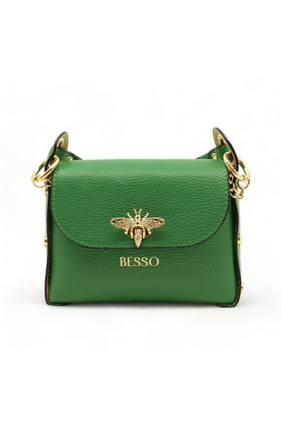 BESSO Semplice Gioia Verde Genuine Leather Handbag