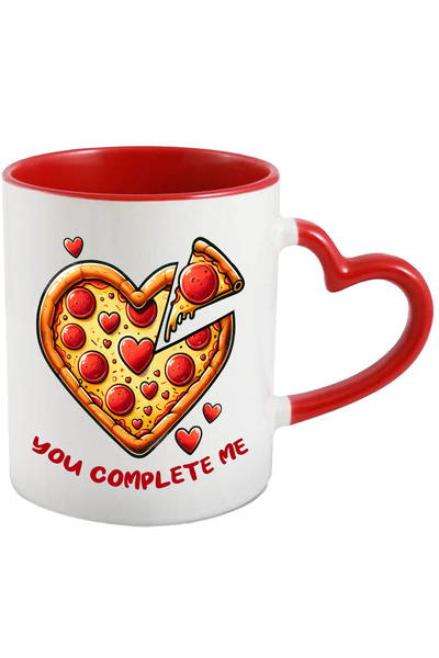 StoryGift Romania Cana cu pizza in forma de inima cu mesajul "You complete me...