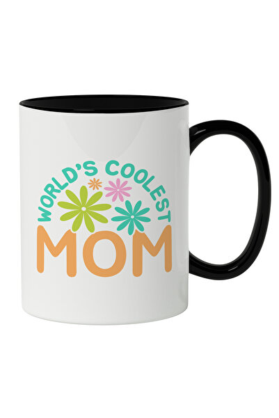 StoryGift Romania Cana Cu Text In Engleza World's Coolest Mom, Flori Colorate...