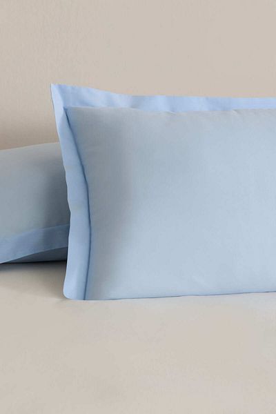 Karaca Home Basic Flounced 2-Piece Pillow Case Blue 50X70 cm