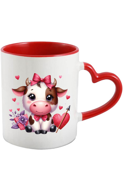 StoryGift Romania Cana cu o vacuta imbujorata | ilustratie | Valentine's Day ...