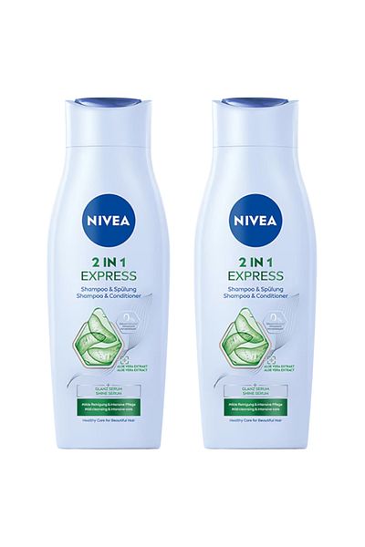 NIVEA Șampon și balsam Express 2 în 1, 400 ml x 2 buc.