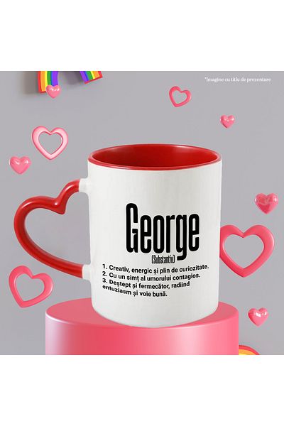 StoryGift Romania Mug With The Name George, With Motivational Message, Creative, Energetic, Curious, Smart,, With ,STG