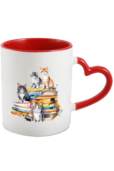 StoryGift Romania Cana Cu Pui De Pisica, Carti, Teanc, Watercolor, Ilustratie...