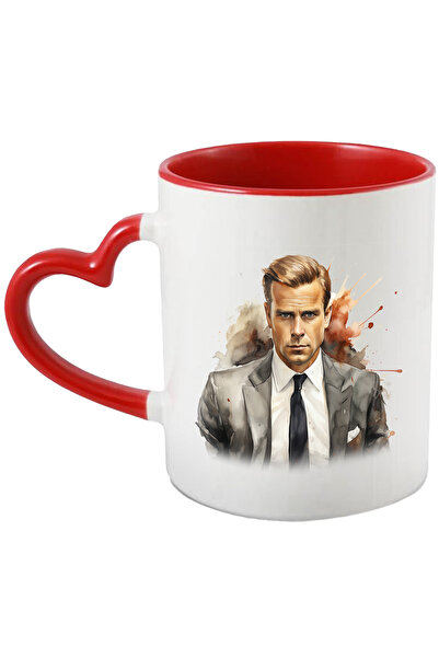 StoryGift Romania Cana Cu Harvey Specter, Suits, Personaj, Serial, Avocat, Multicolor 330 ml, Cera, Cu Maner Inim