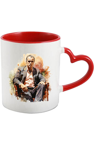 StoryGift Romania Cana Cu Don Vito Corleone, Nasul, Personaj Faimos, Multicolor 330 ml, Ceramica c, Cu Maner Inim