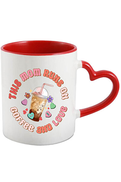 StoryGift Romania Cana cu mesajul "This mom runs on coffee and love", ilustra...