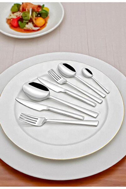 Gökdil طقم أدوات مائدة وملعقة وسكين من آسيا سيلفر 84 قطعة لـ 12 شخصًا
