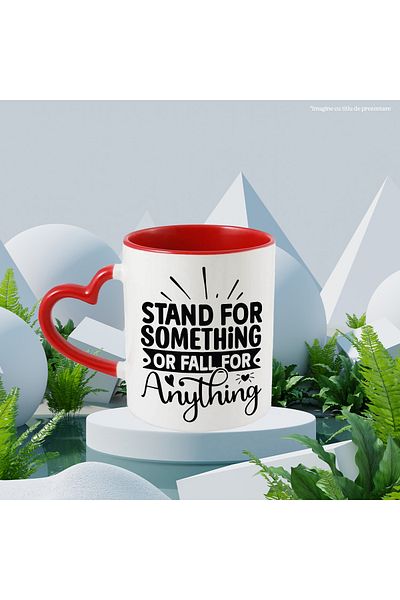 StoryGift Romania Mug with hearts and a message that encourages you to believe in something/represent something with , With ,STG
