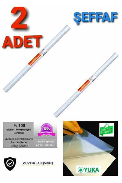 Yuka 2 ΤΕΜ Αυτοκόλλητο Ρολό Acetate 45 cm X 10 Mt Διαφανές (2 ΡΟΛΟ)
