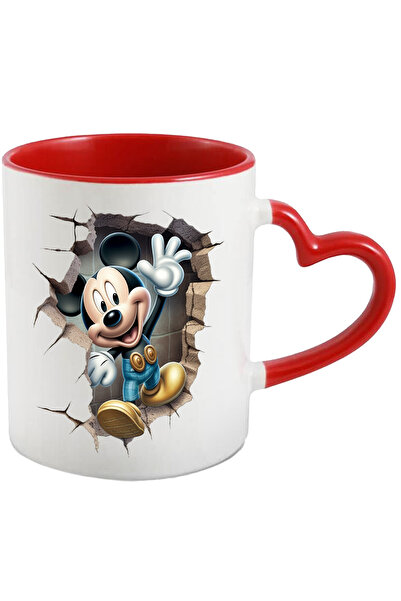 StoryGift Romania Cana Cu Mickey Mouse, Personaj, Disney, Zid, Iubitori De Desene Animate, Multico, Cu Maner Inim