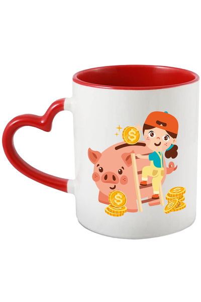 StoryGift Romania Cana Cu Pusculita, Porc, Stele, Bani, Copil, Scara, Multico...