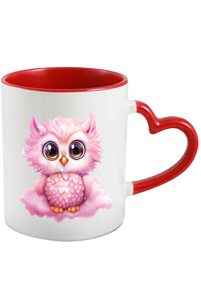 StoryGift Romania Cana cu o bufnita micuta | ilustratie | roz | surprinsa | s...