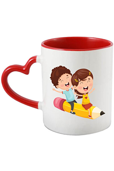 StoryGift Romania Cana Cu Fetita, Baietel, Creion, Zbor, Inima, Fusta, Multic...