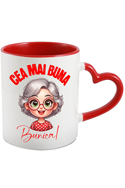 StoryGift Romania Cana Femeie Cu Ochelari Vesela Text Cea Mai Buna Bunica Fam...
