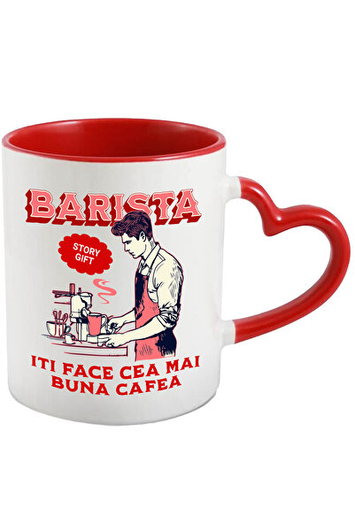 StoryGift Romania Cana cu Barbat Barista meserie cafea Munca text Iti face Ce...