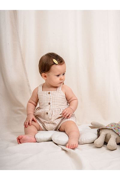 Kidaxi Pitikare Patterned Baby Girl Barbotez |   Stylish and Comfortable One Piece Jumpsuit |   3-24 Months |   Kd53394