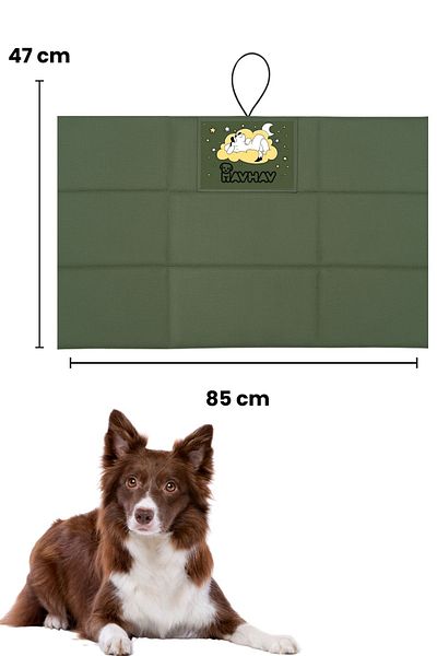 Havhav Dog Cushion for Large and Medium Breeds 47X85 cm Green Color Dog Bed - with Pocket and Foldable