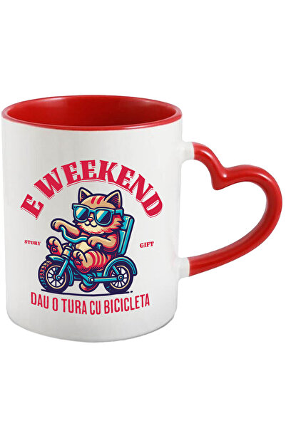 StoryGift Romania Cana cu Motan Cu Ochelari De Soare Pe Tricicleta text e Wee...