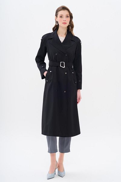 Olcay Trenchcoat mit Umhang und Epauletten, detailliertem Druckknopfverschluss und wasserabweisender Eigenschaft SCHWARZ 6709