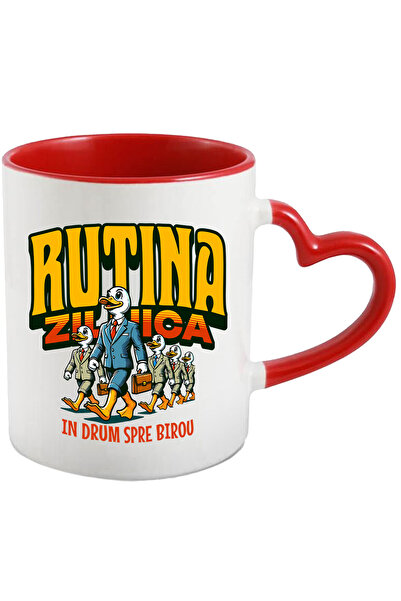 StoryGift Romania Cana rutina zilnica in drum spre birou rate, 330ml, Ceramic...