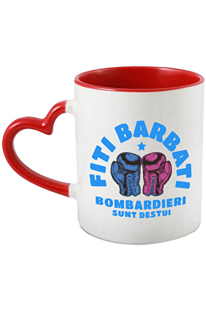 StoryGift Romania Cana cu Manusi De Box Rosii Sport Contact Periculos Copii Sanatate Motivational , Cu Maner Inim