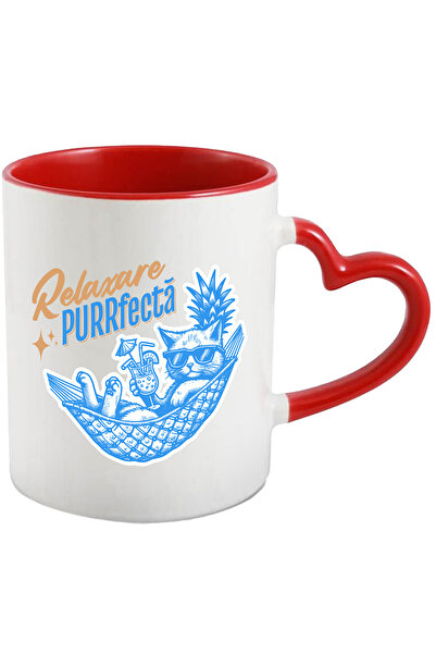 StoryGift Romania Cana Relaxare PURRfecta pisica in hamac cocktail, 330ml, Ce...