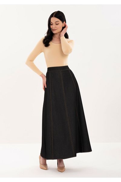 G-Line Τζιν Maxi (100cm) μήκος Φούστα 8 τεμαχίων με τσέπες και λεπτομέρεια ραφής