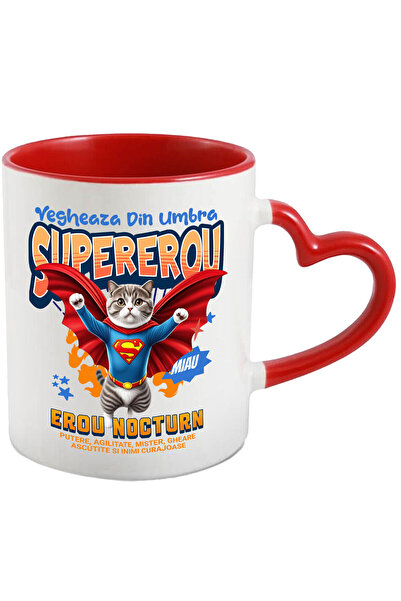 StoryGift Romania Cana cu Scottish Fold Caine In Costum de SuperMan cu Peleri...