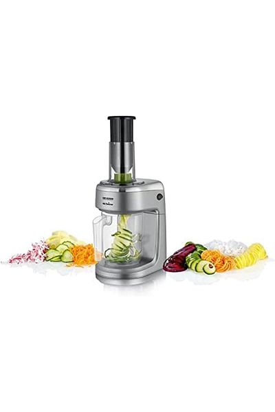 Severin Mr. Vegetable Cutter with Twister Attachments, Silver/Black Model KM 3923, 80.0 Watt