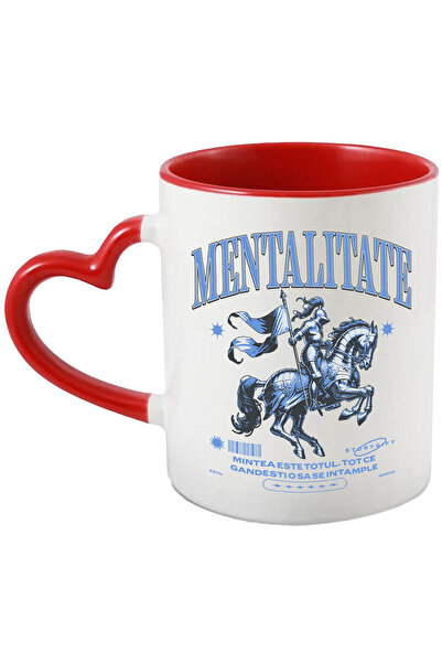 StoryGift Romania Cana cu Cavaler Cu Steag Si armura Calarid Armasar Text Men...