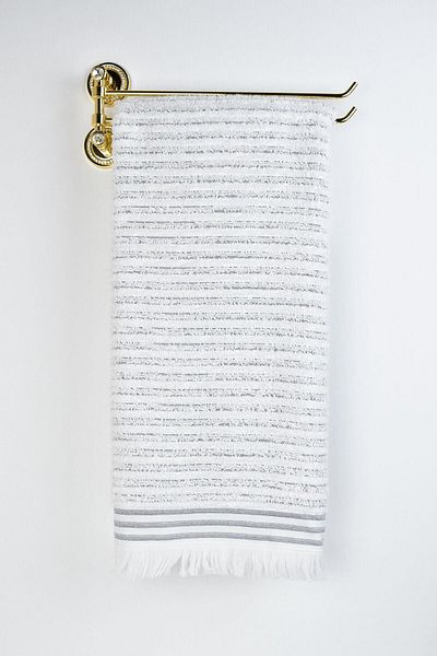 birizmoda Young Bath Towel - White-Navy Blue