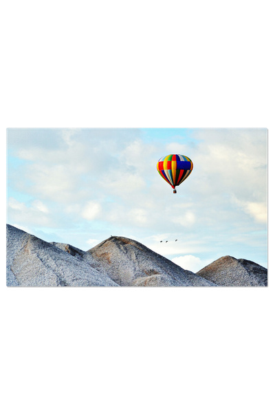 StoryGift Romania Tablou Canvas Cu Balon De Aer Cald Peste Munti - Balon, Cer, Natura, Munte