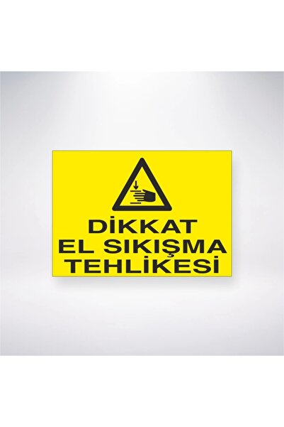 Reysa Tasarım Attention Hand Compression Danger Sticker 20X28 cm