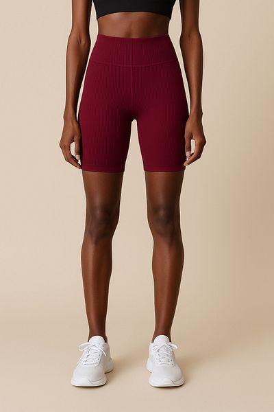 HNX Leggings sport scurti pentru femei cu talie înaltă |   Bordeaux