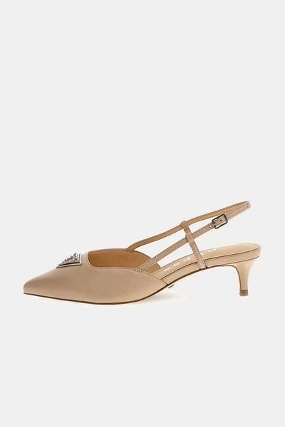 Guess Beige Women's Leather High Heel Shoes FLPJESLEA05TAUPE