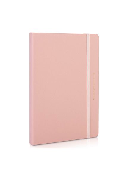 Deli Caiet de birou 210×143 mm, 96 de pagini, cu copertă din piele ecologică, roz Deli