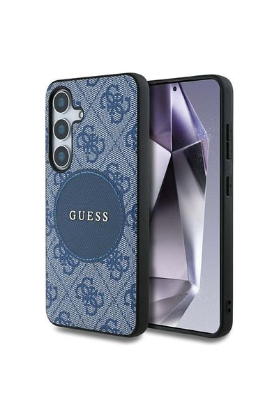 Guess Carcasă pentru Samsung Galaxy S25, Magsafe cu logo circular clasic, albastră