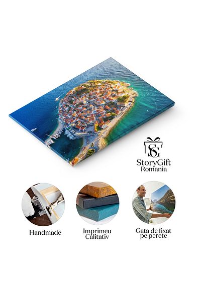 StoryGift Romania Tablou Canvas Orasul Primosten, Vedere Aeriana, Primosten, Croatia, Mare, Locatie, Istoric, Pei