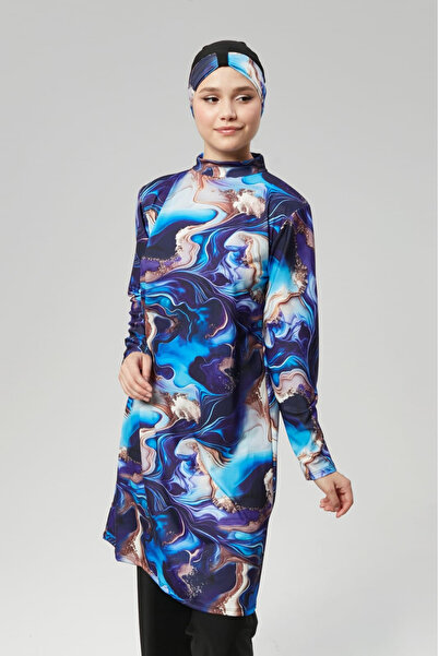 İNCEYAŞAM Πλήρως κλειστό αδιάβροχο μαγιό γρήγορου στεγνώματος Hijab Μαγιό Hijab Μαγιό με μοτίβο