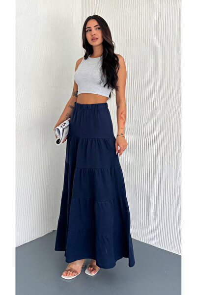 Noa Noa Fusta lungă de muselină fragmentată