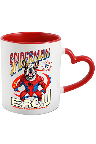 StoryGift Romania Cana cu Bulldog Caine In Costum de SpiderMan cu Pelerina, E...